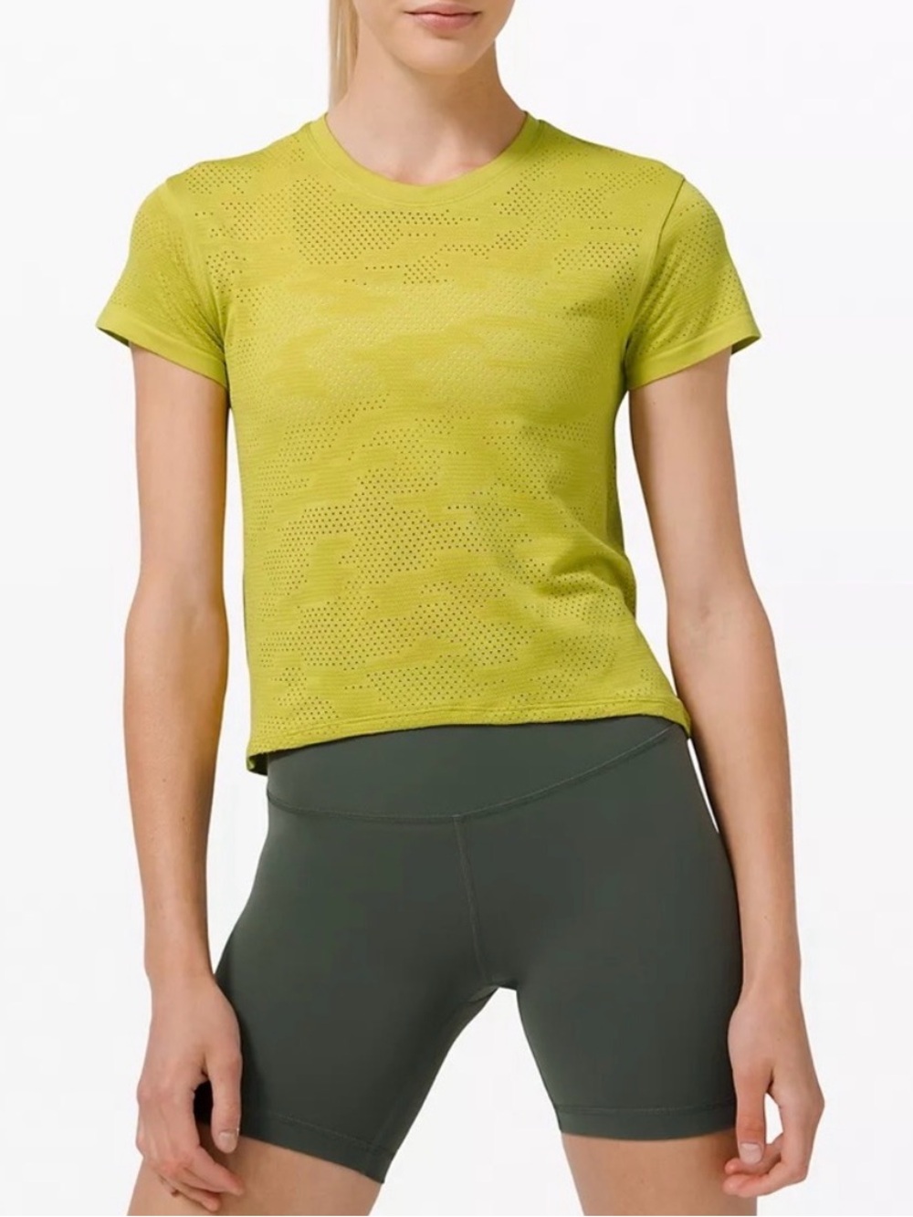 Lululemon Train to Be Short Sleeve Desert Camo
